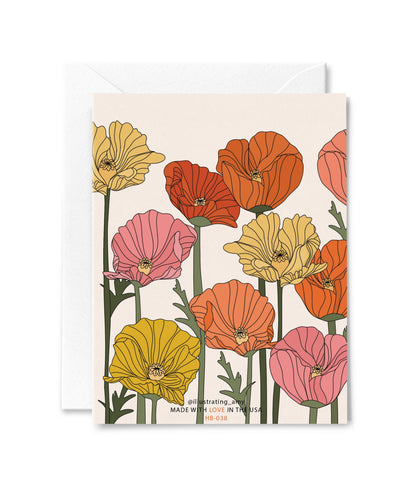 Birthday Poppies Card