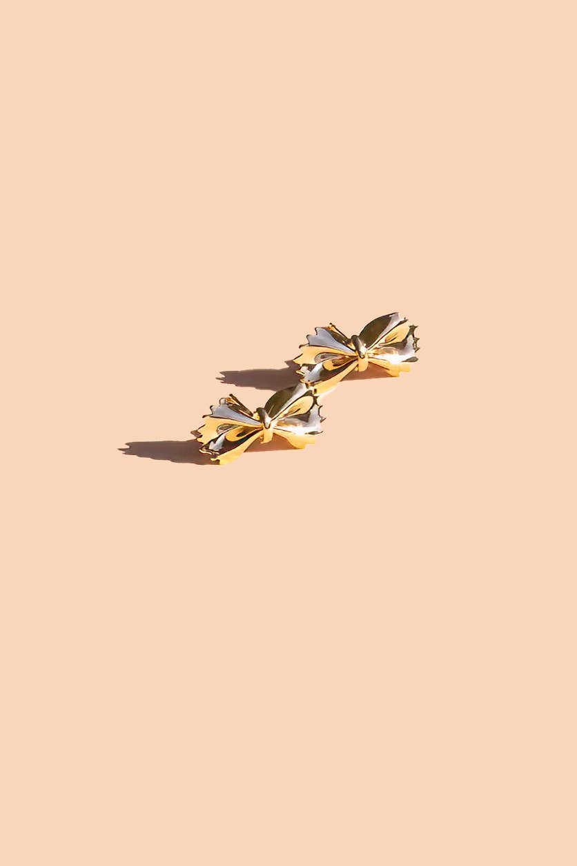 Bow Tie Pasta Studs - 18K Gold Plated