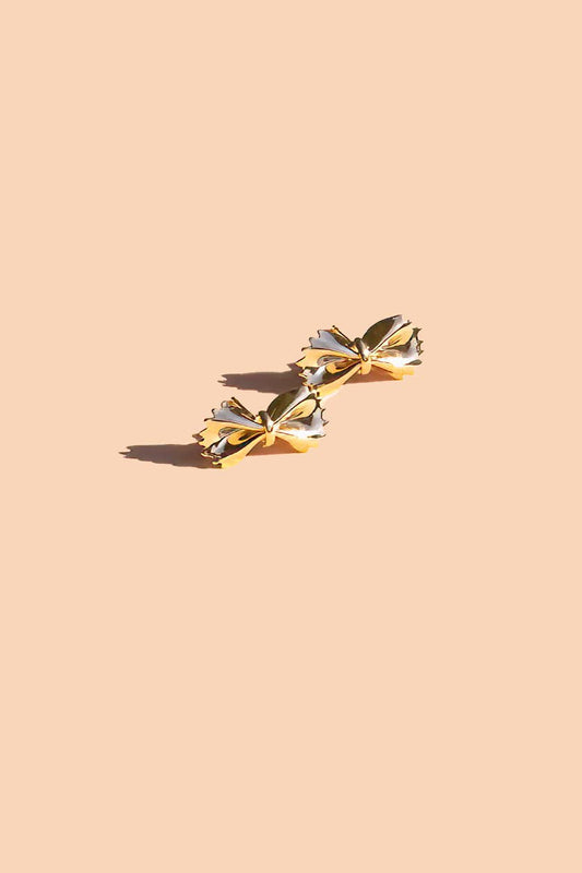 Bow Tie Pasta Studs - 18K Gold Plated
