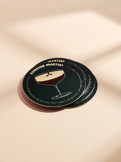 Espresso Martini Recipe Coasters - Set of 4