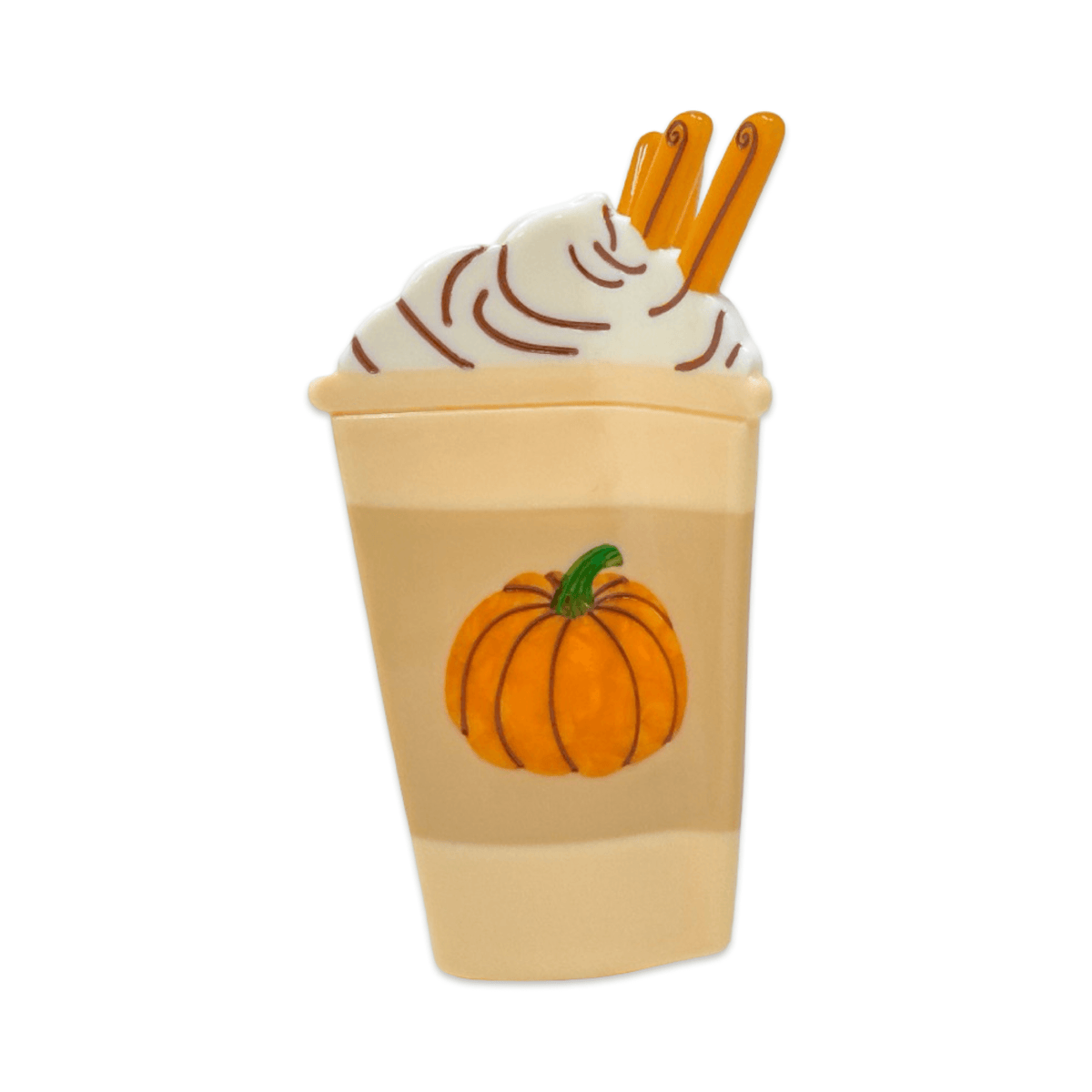 Large Pumpkin Spice Latte Hair Claw Clip- Jenny Lemons