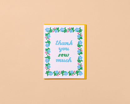 Thank You Sew Much Letterpress Card