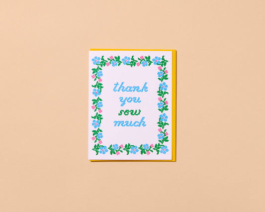 Thank You Sew Much Letterpress Card