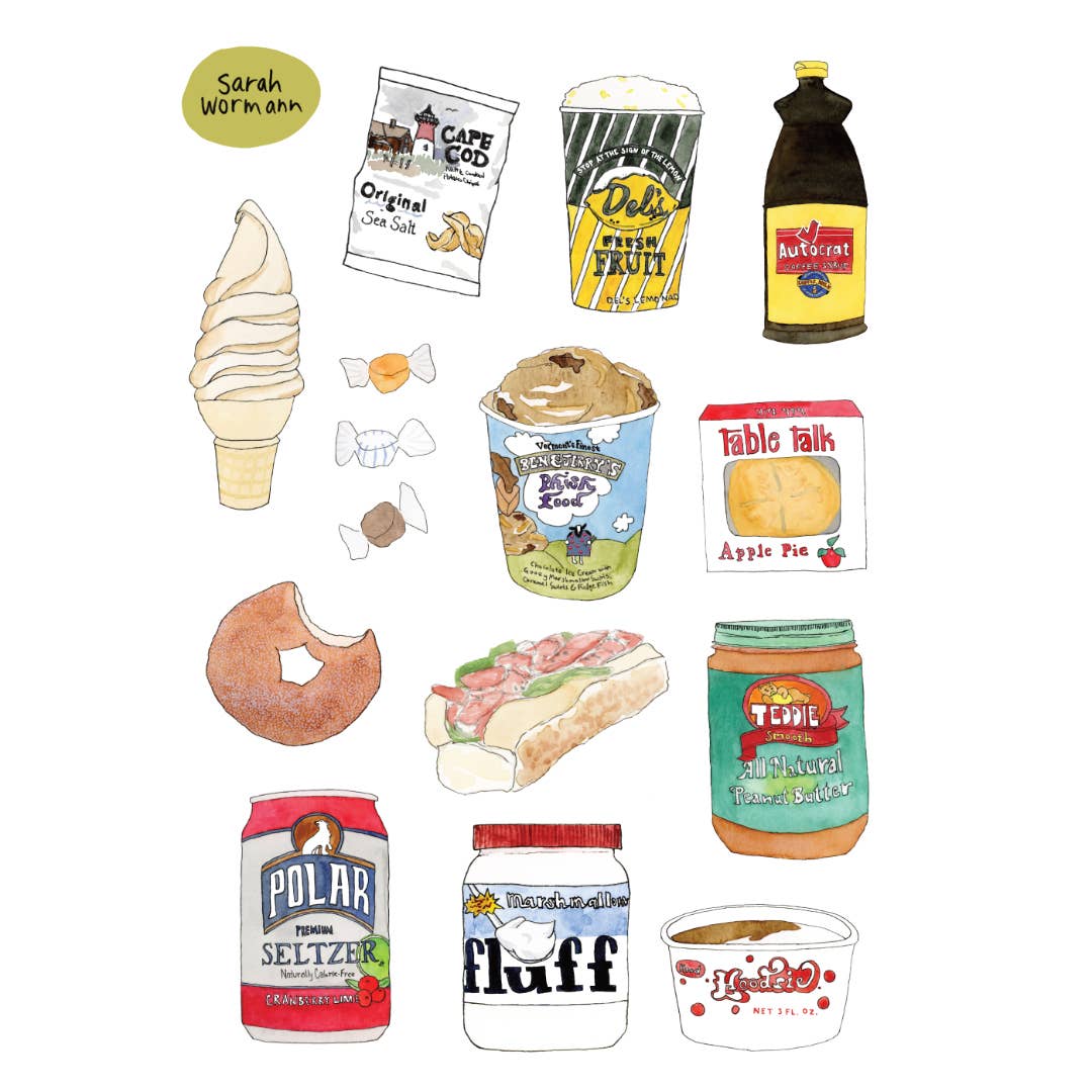 New England Foods Vinyl Sticker Sheet