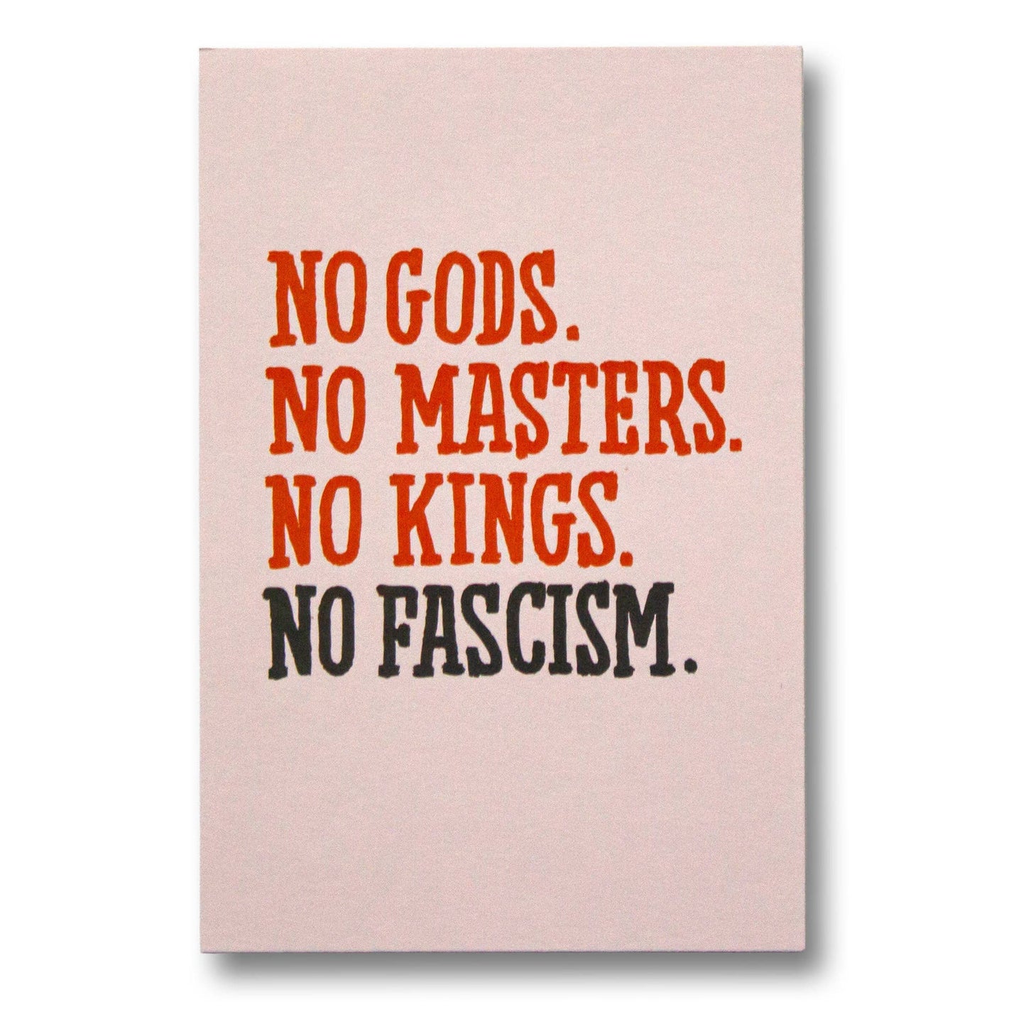 No Gods, No Masters, No Kinds, No Fascism Postcard