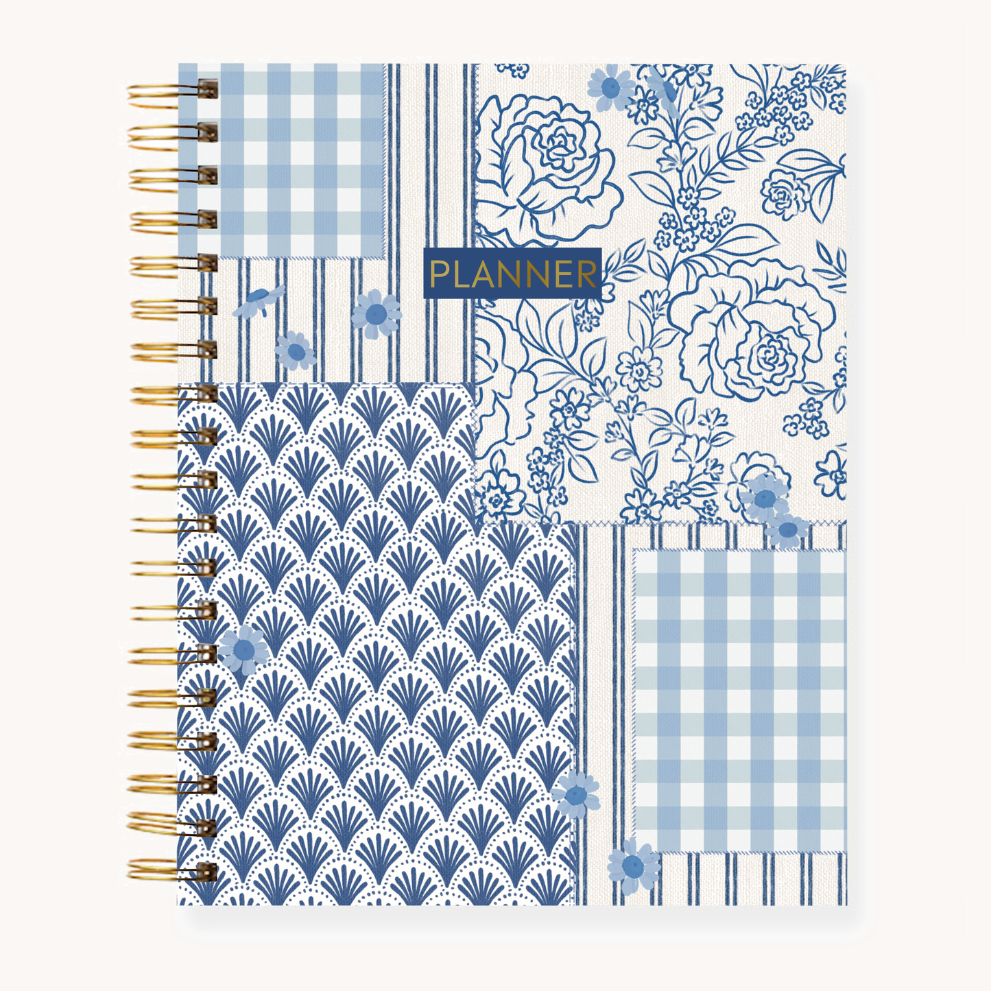 Coastal Patchwork Undated Planner: 8.5x11- Elyse Breanne Design