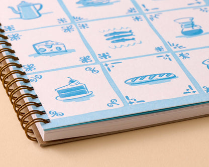 Spiral Notebook (Lined)—Delft Tile