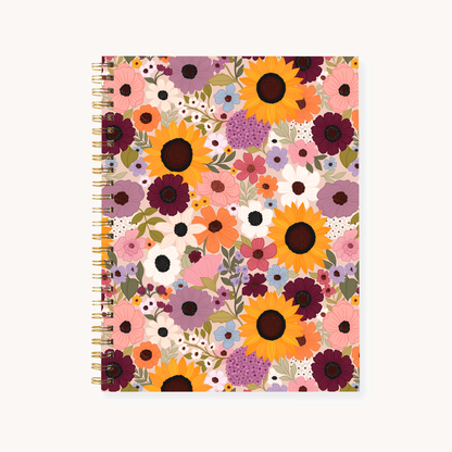 Floral 7x9 Hardcover Spiral Notebook