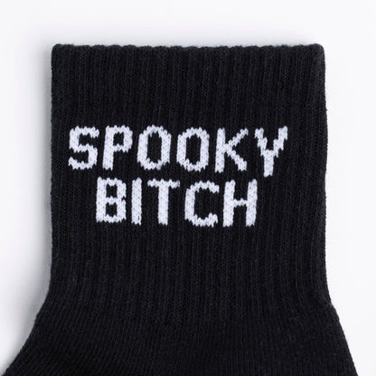 Spooky Bitch Quarter Crew Socks- Larissa Loden