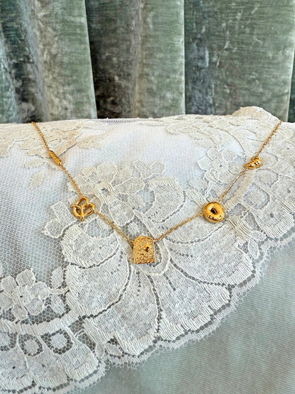 Bread Charm Necklace- Gold