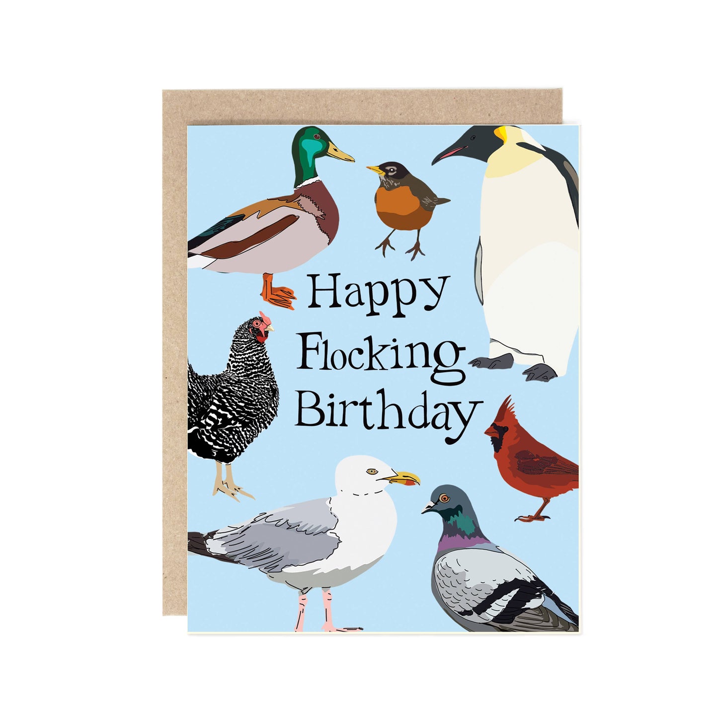 Happy flocking birthday card- Drawn Goods