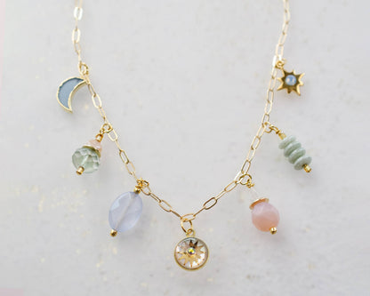 Jill Makes - Pearl Zodiac Air Charm Sign Necklace