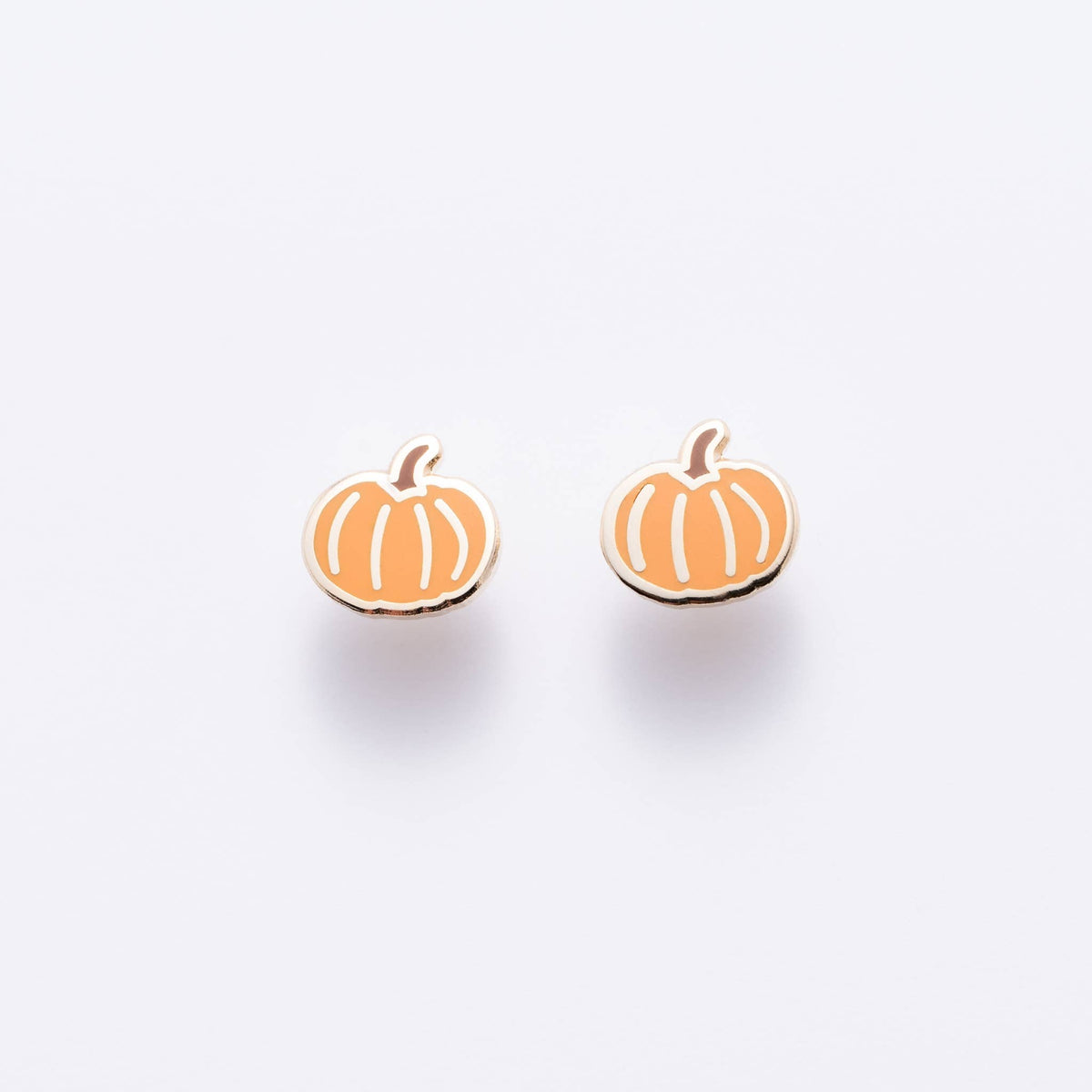 18k gold-plated Pumpkin Enamel Stud Earrings- Larissa Loden