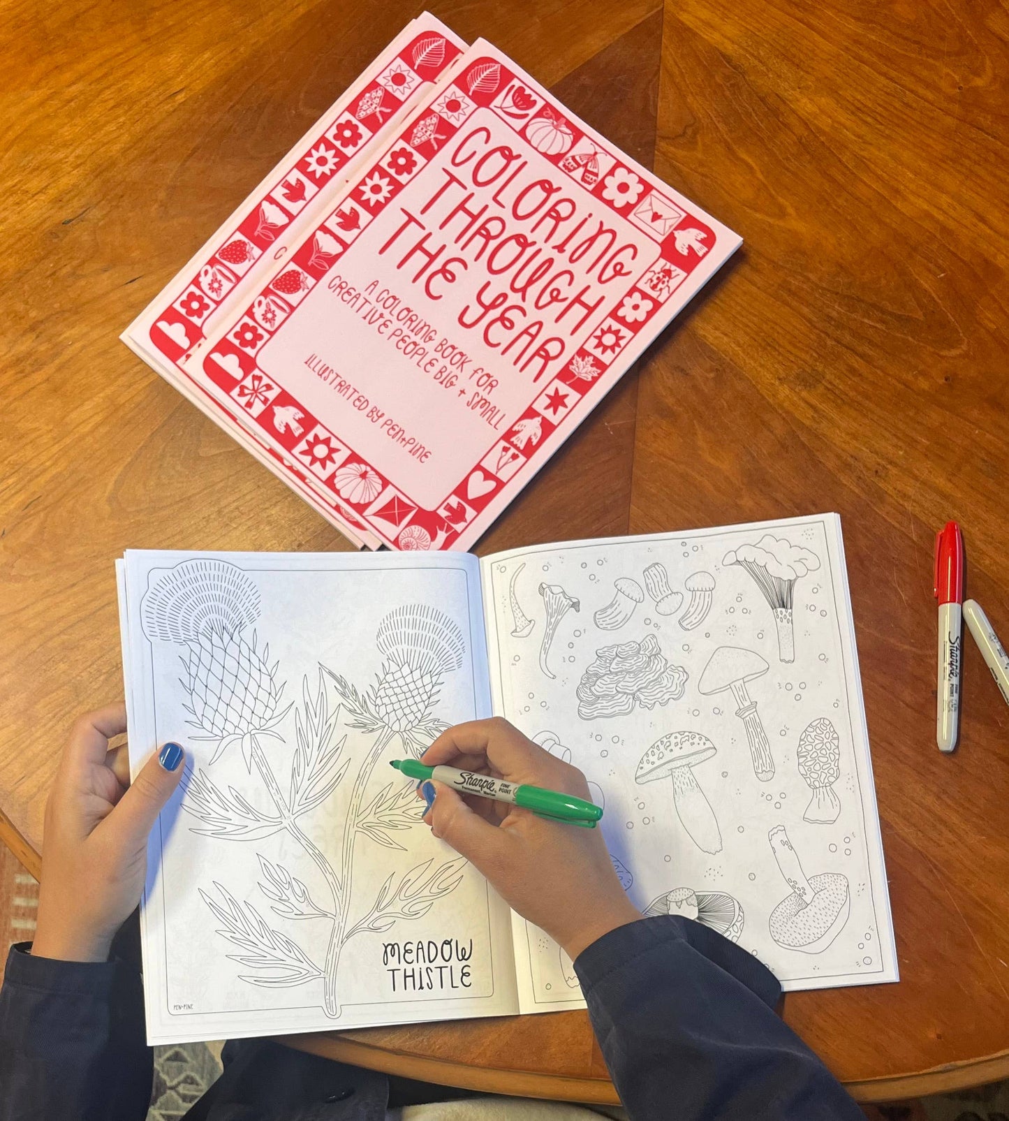 Coloring Through the Year Coloring Book- Pen+Pine