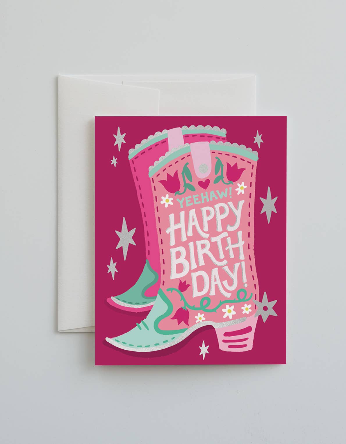 Cowgirl Boot Birthday Greeting Card