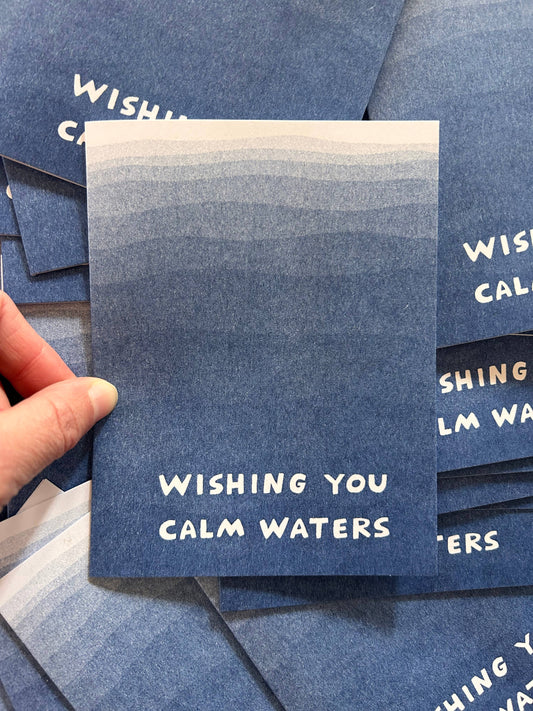 Wishing you calm waters - Risograph Greeting Card