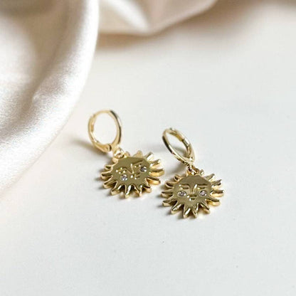 Sleeping Sun Hoop Earrings
