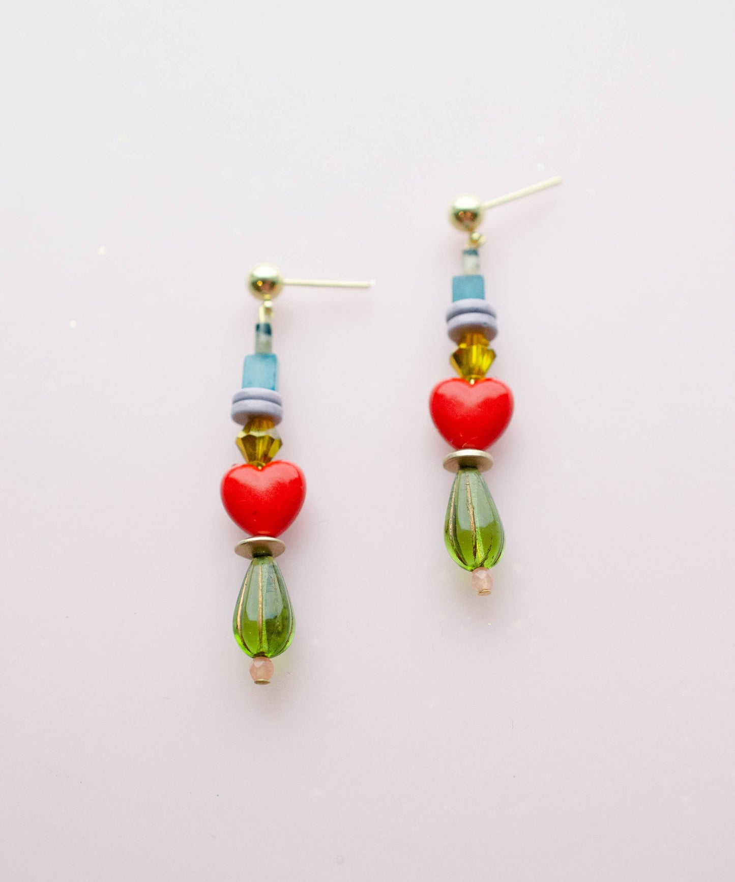 Jill Makes - Beaded Heart Statement Earrings