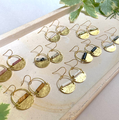 Mini Drop Earrings - Dalmatian Jaspe