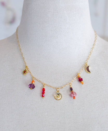 Jill Makes - Pearl Zodiac Fire Sign Necklace