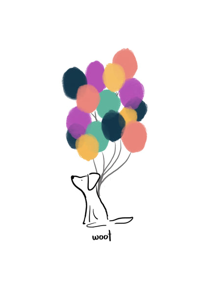 Balloon Dog Birthday Dog Card