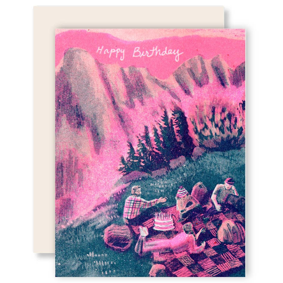 Birthday Picnic Risograph Card