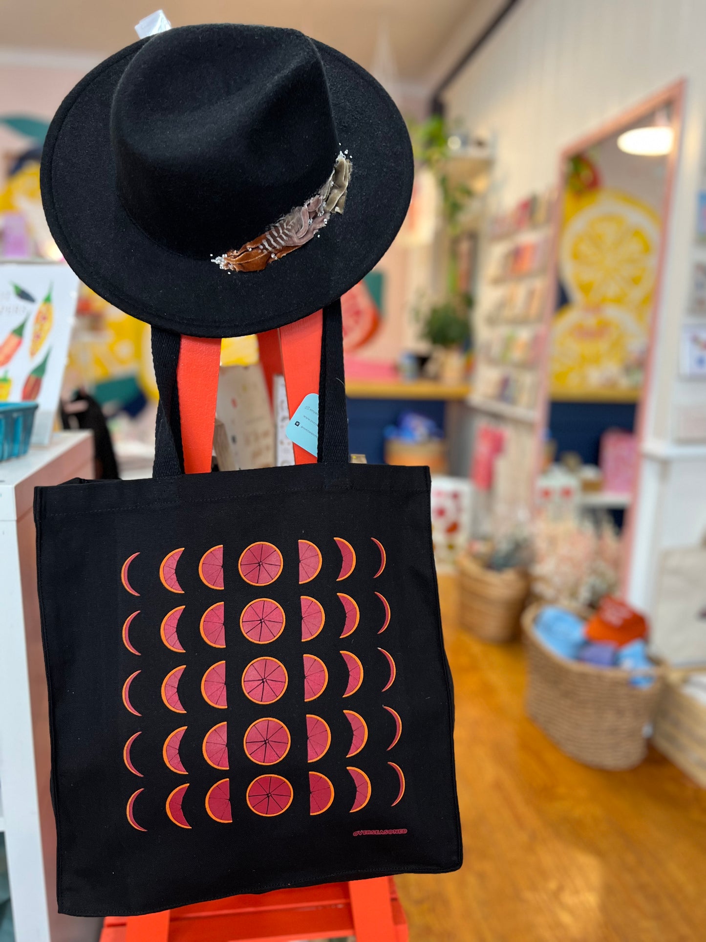 Blood Orange Moon Phases Tote Bag