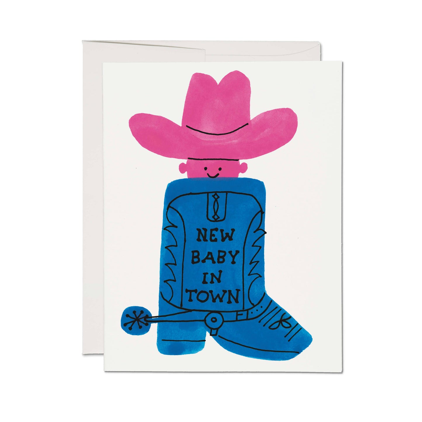 Red Cap Cards - Boot Baby greeting card