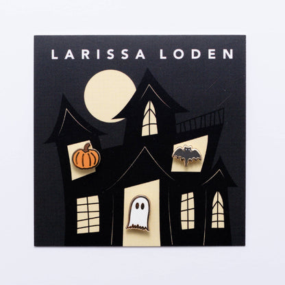 Set of 3 Spooky Enamel Stud Earrings- Larissa Loden