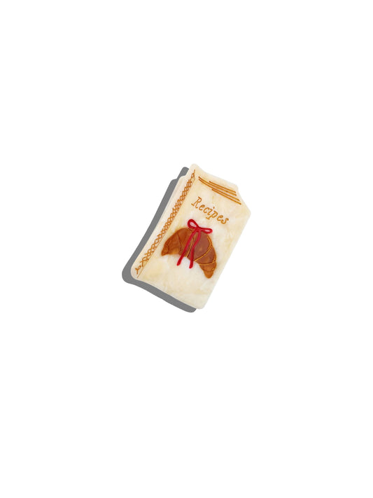 Hand-painted Recipes Book Claw Hair Clip