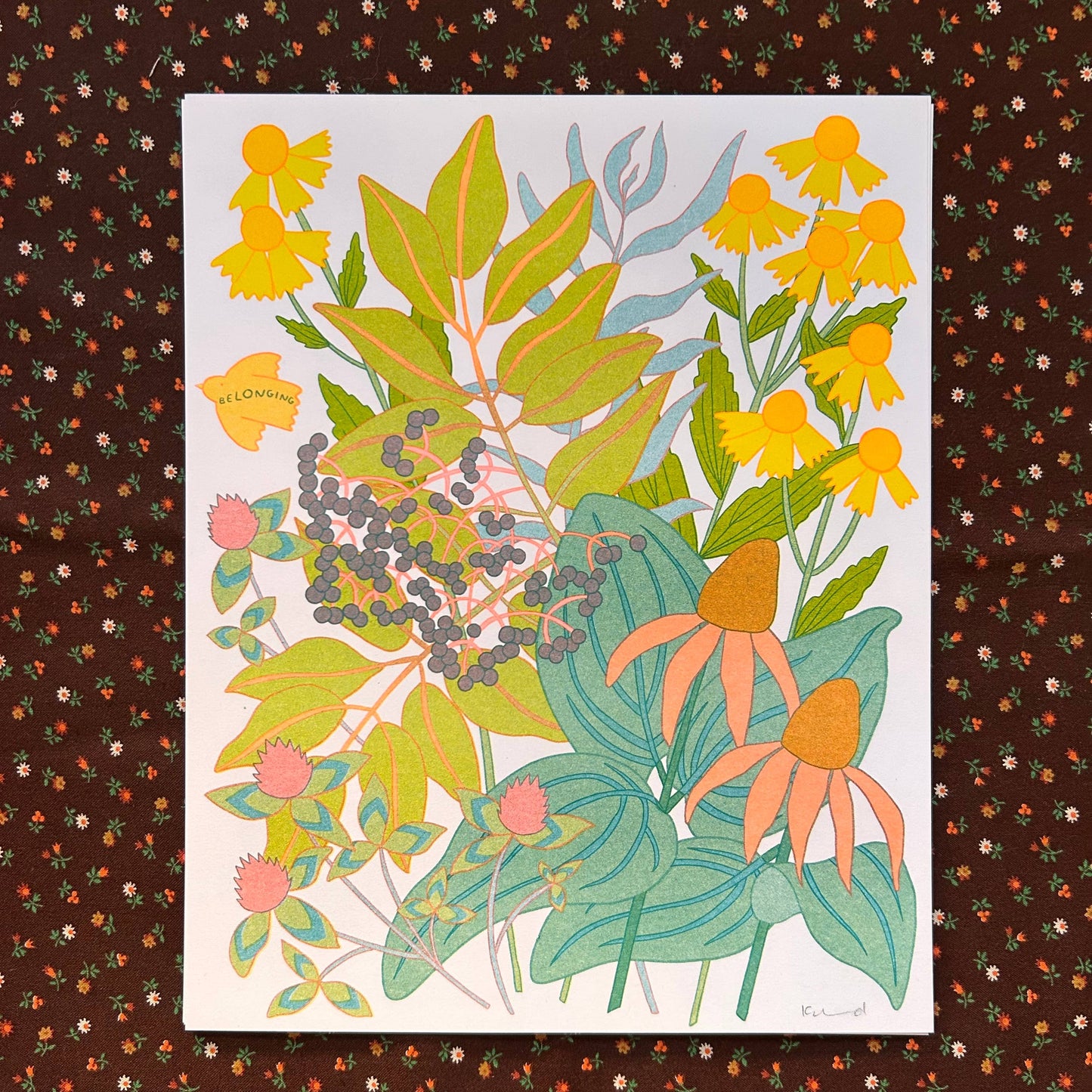 Belonging Prairie - Risograph Art Print