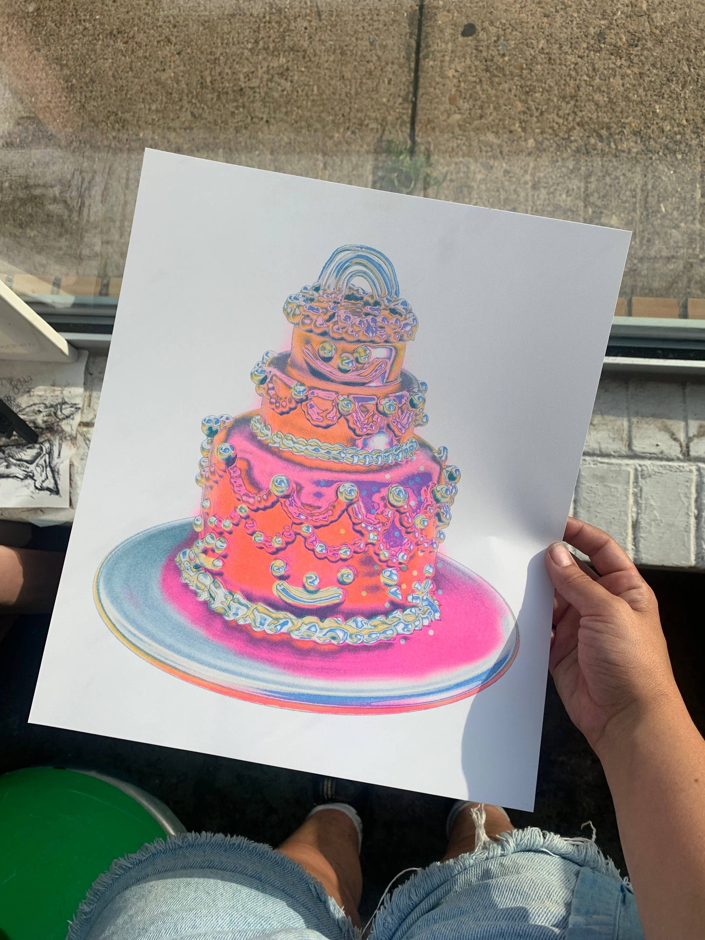 Chrome Cake Risograph Print