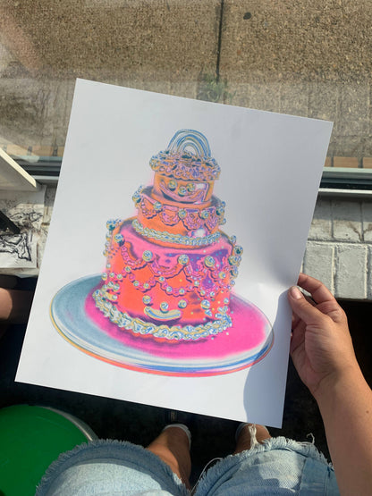 Chrome Cake Risograph Print