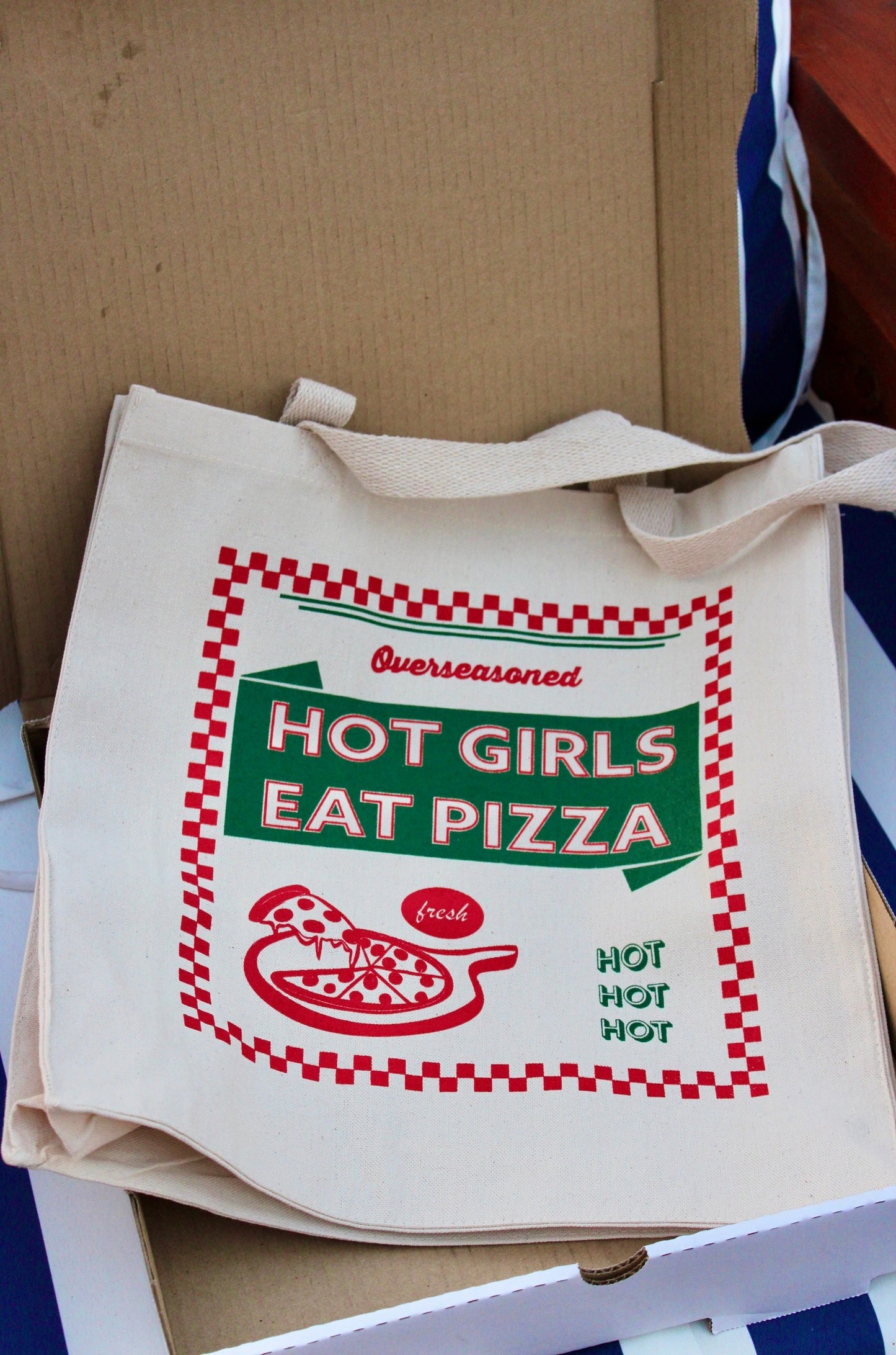 Hot Girls Eat Pizza Tote Bag 🍕