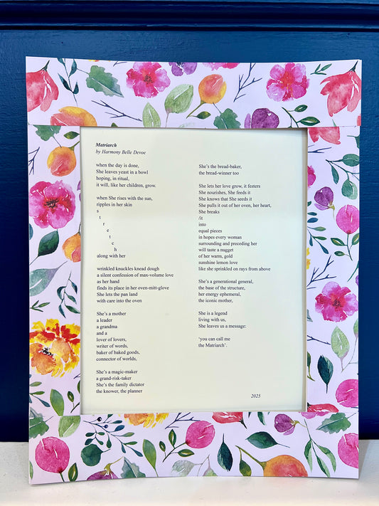 Matriarch Poem with Floral Mat- Harmony Belle