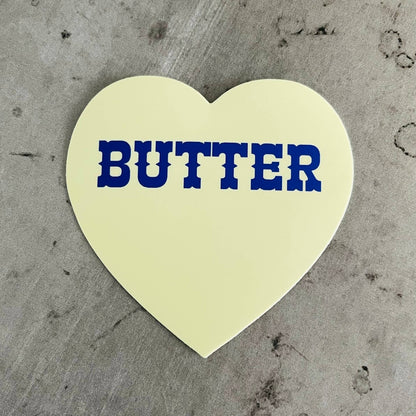 The Silver Spider - Butter heart sticker