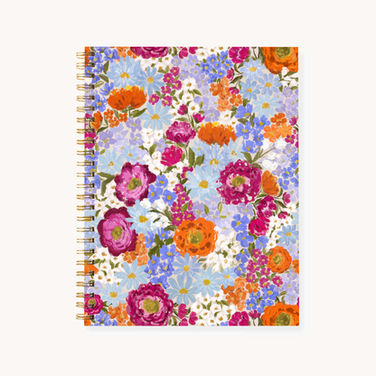 Floral 7x9 Hardcover Spiral Notebook