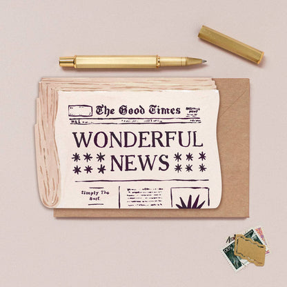 Newspaper Congratulations Card | Sister Paper Co.