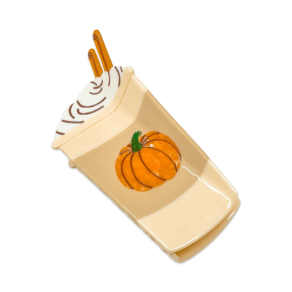 Large Pumpkin Spice Latte Hair Claw Clip- Jenny Lemons