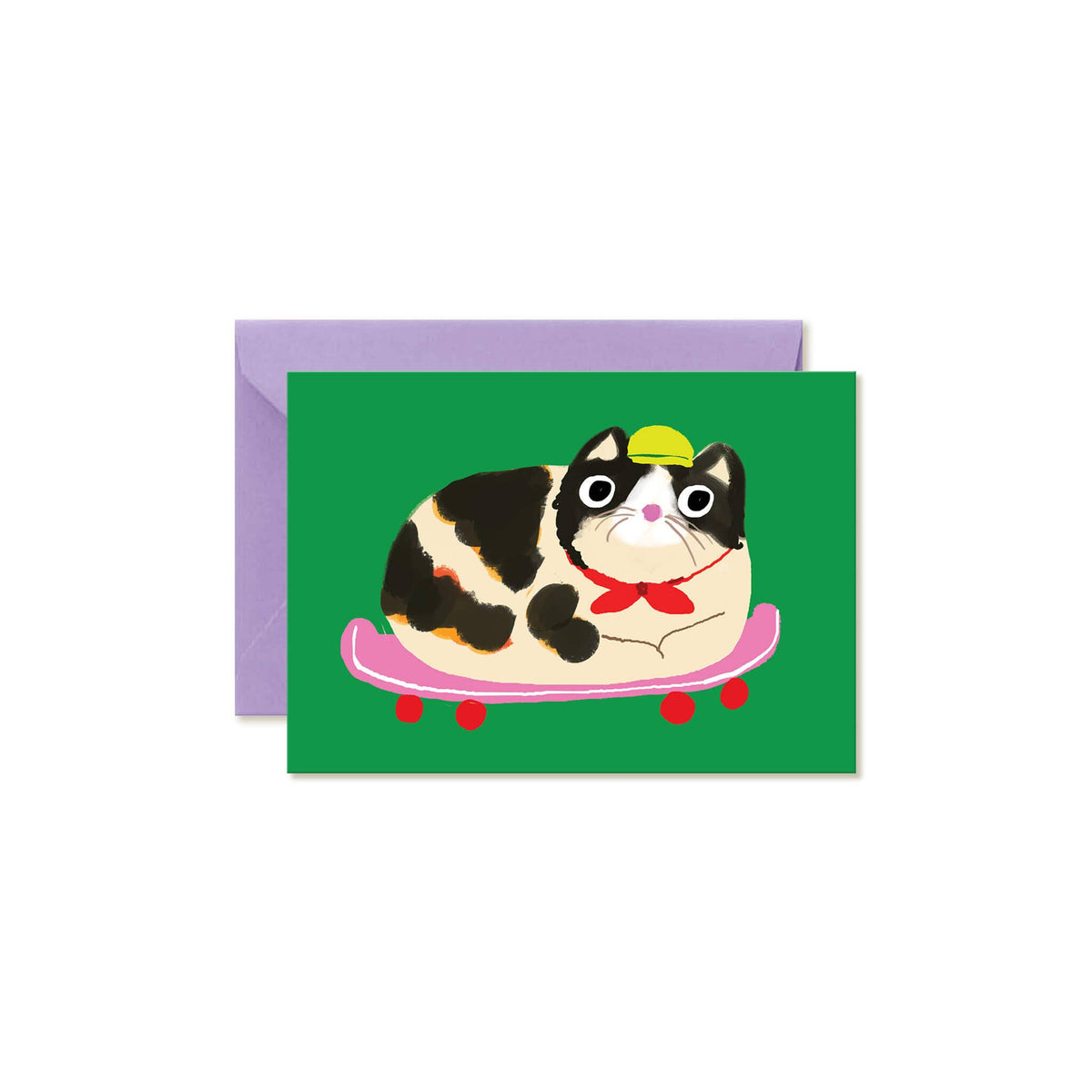 Cat Loaf Skateboard  Mini Note Card- Karen Schipper