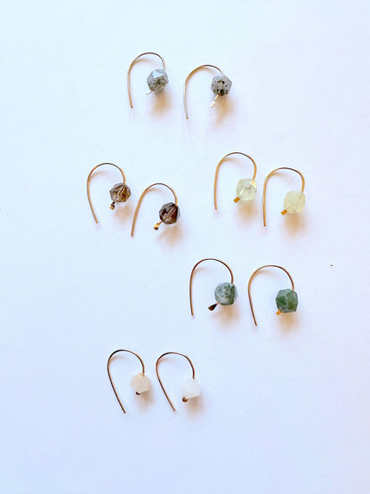 Found & Feral - 14k Gold Filled Wire Hook Earrings - Prehnite