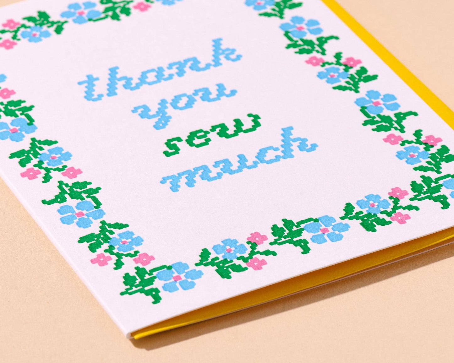 Thank You Sew Much Letterpress Card
