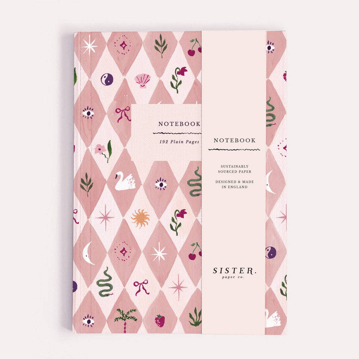 Blush Harlequin Notebook | Sister Paper Co.