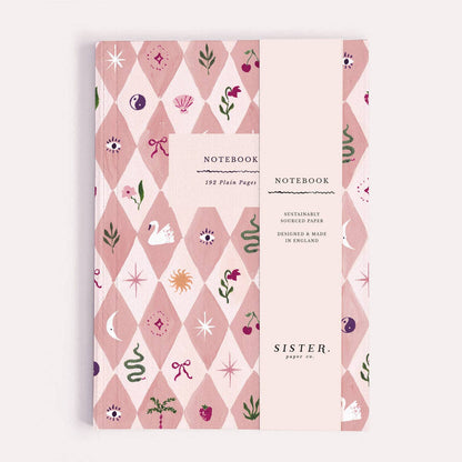 Blush Harlequin Notebook | Sister Paper Co.