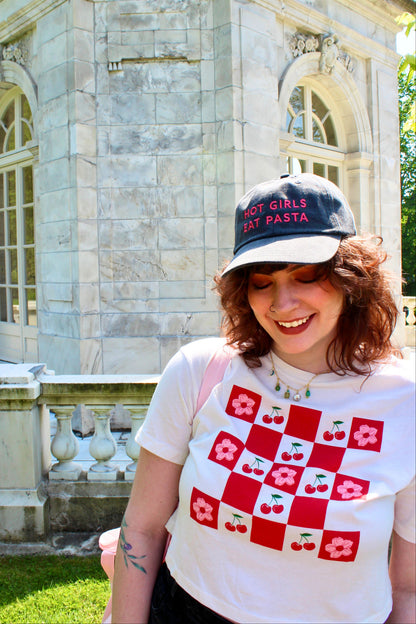 Cherry Picnic Cropped Tee