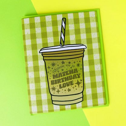 Iced Matcha Birthday Card -Boss Dotty Paper Co.
