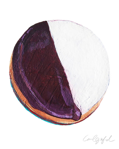 Black and White Cookie Art Print: 5x7