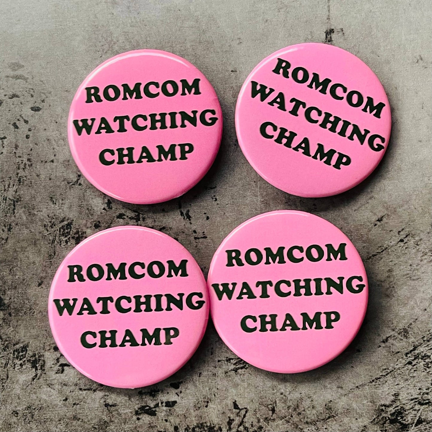 The Silver Spider - Romcom watching champ retro style Pinback button pin movies
