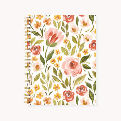 Floral 7x9 Hardcover Spiral Notebook