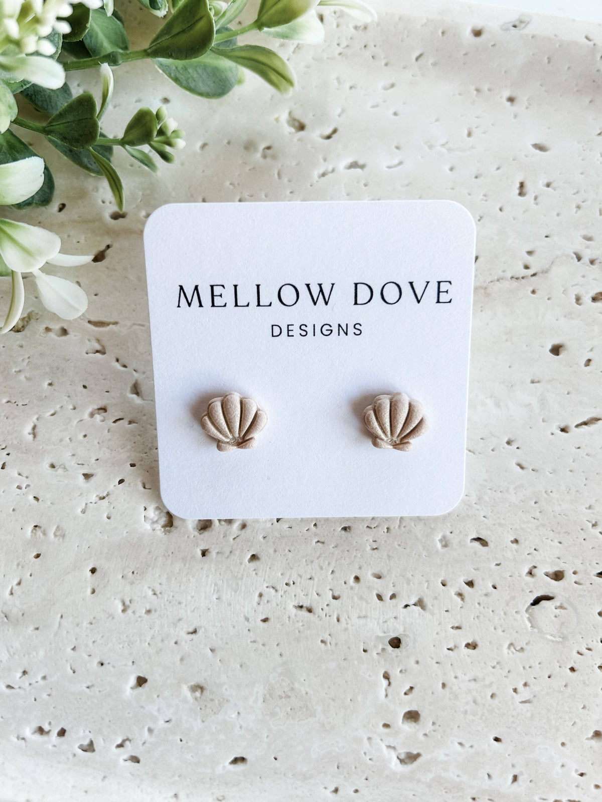 Shell studs- Mellow Dove Designs